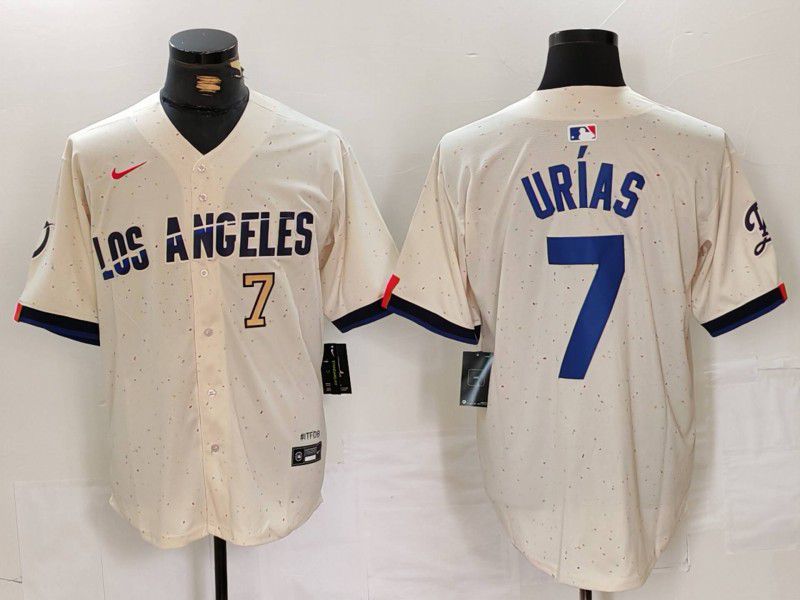 Men Los Angeles Dodgers #7 Urias Cream Fashion Nike Game MLB Jersey style 6291->los angeles dodgers->MLB Jersey